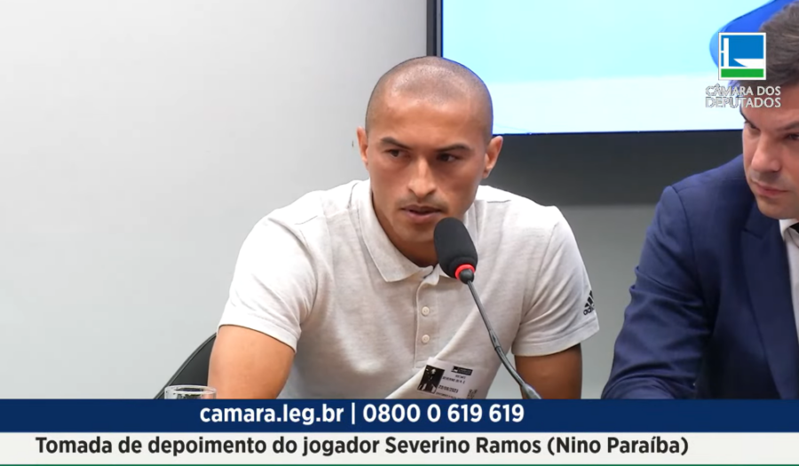 Nino Paraíba deu detalhes sobre sua participação em esquema de manipulação de resultados. (Imagem: Reprodução TV Câmara)