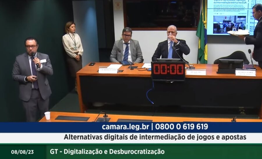 Audiência discutiu as ferramentas digitais que podem auxiliar as loterias. (Imagem: Reprodução / TV Câmara)