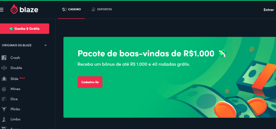 Usuários continuam acessando o site da Blaze através URLs divulgadas pela empresa. (Imagem: Reprodução site Blaze)