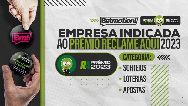 Betmotion foi indicado ao Prêmio Reclame Aqui na categoria "Sorteios, Loterias e Apostas". (Divulgação/Reclame Aqui)