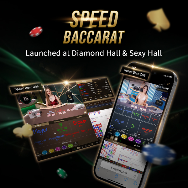 As mesas de Speed Baccarat oferecem uma experiência emocionante para quem procura adrenalina e empolgação (Imagem: Divulgação SA Gaming)