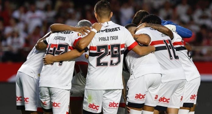 Estreia da Konami no uniforme do Tricolor será na pirmeira partida da Libertadores (Foto: Rubens Chiri / São Paulo)