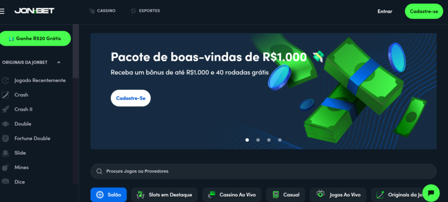 Jon.Bet casino já está em operação (Imagem: Reprodução )